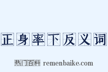 正身率下反义词是什么意思的图片